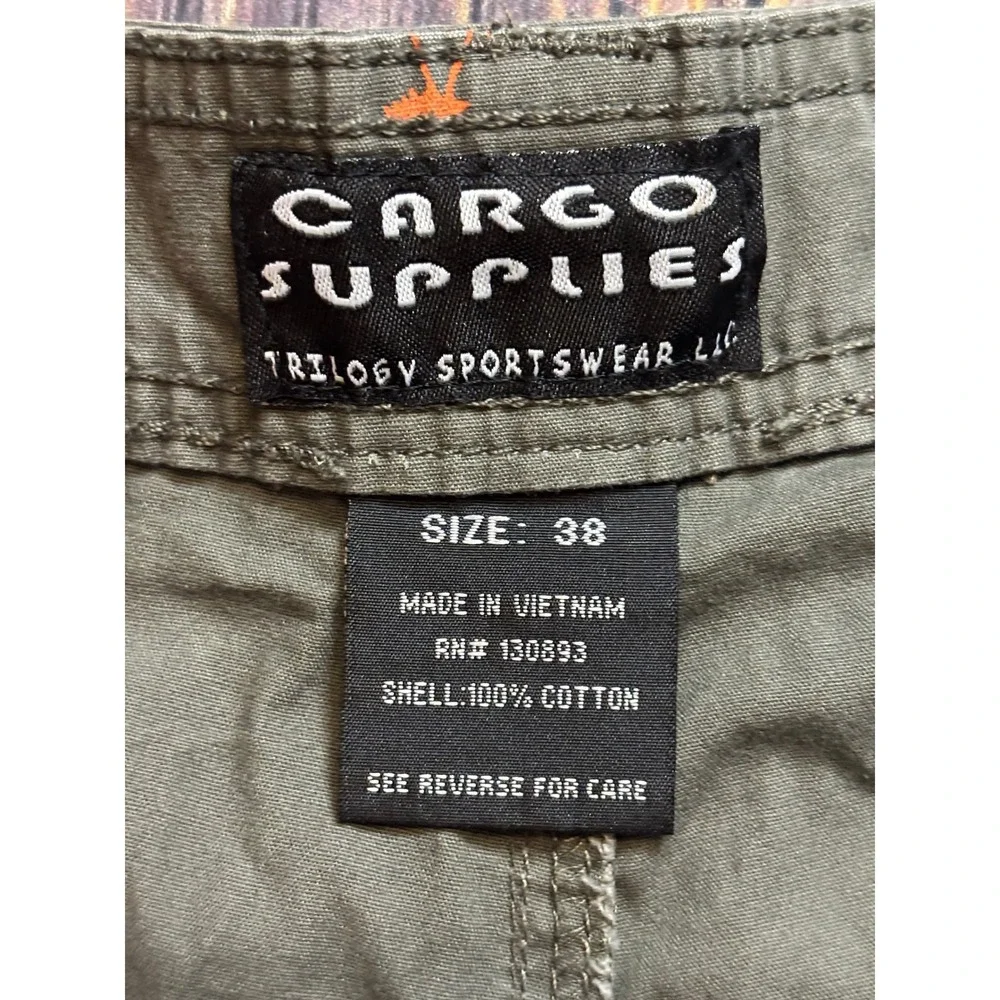Cargo Supplies Mens Cotton Shorts Size 38 Olive Green Palm Tree Print Tropical